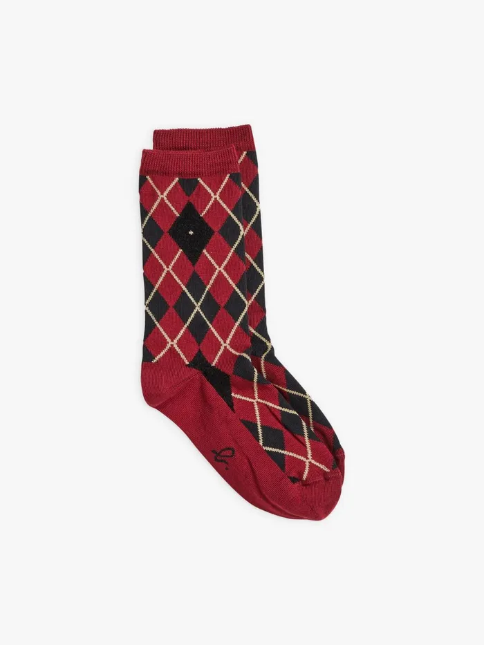 Agns B Lingerie and Socks Women Red Cotton Glasgow Socks