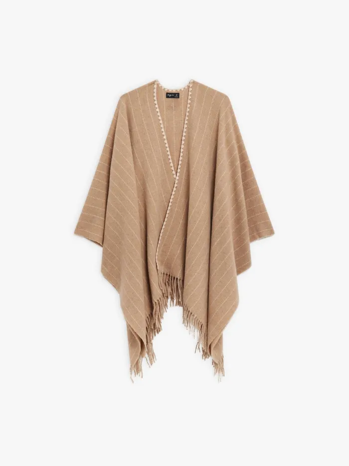 Agns B Scarves Women Beige Wool Este Poncho
