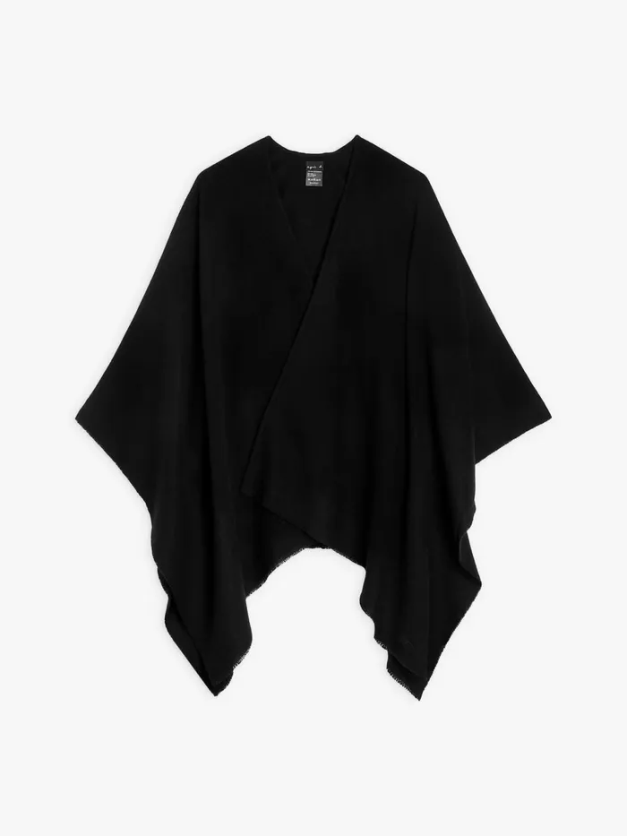 Agns B Scarves Women Black Wool And Cashmere Noelia Poncho