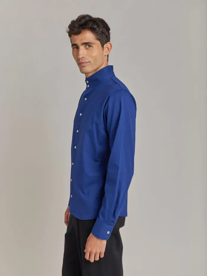 Agns B Shirts Men Blue Cotton Jersey Romeo Shirt