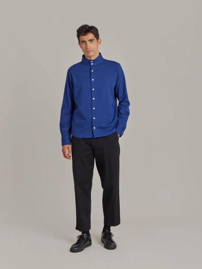 Agns B Shirts Men Blue Cotton Jersey Romeo Shirt