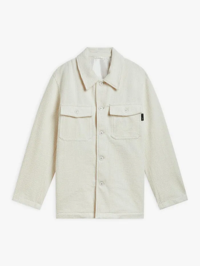 Agns B Shirts Men White Cotton Velours Nao Overshirt