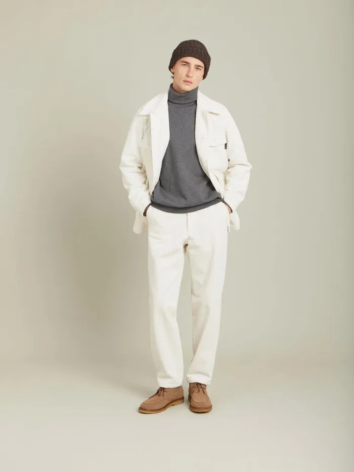 Agns B Shirts Men White Cotton Velours Nao Overshirt