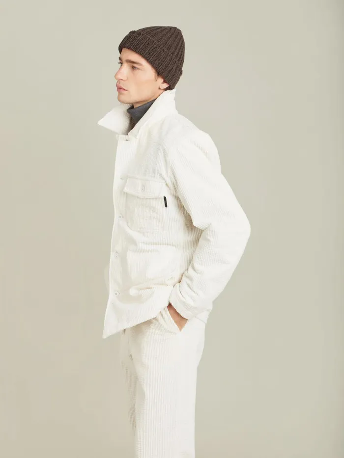 Agns B Shirts Men White Cotton Velours Nao Overshirt