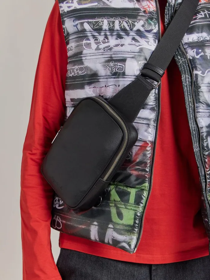Agns B Shoulder Bags Men Black Leather Scott Shoulder Bag