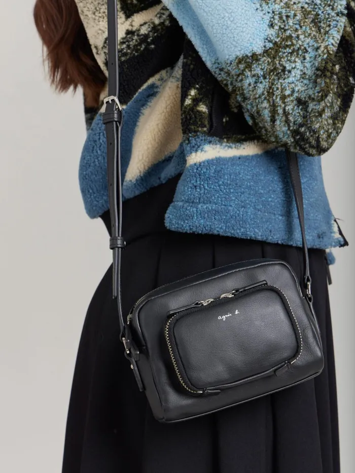 Agns B Shoulder Bags Women Black Leather Shoulder Bag
