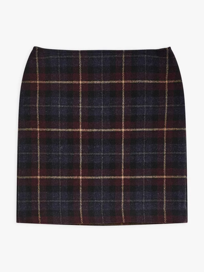 Agns B Skirts and Shorts Women Black Wool Checked Erin Skirt