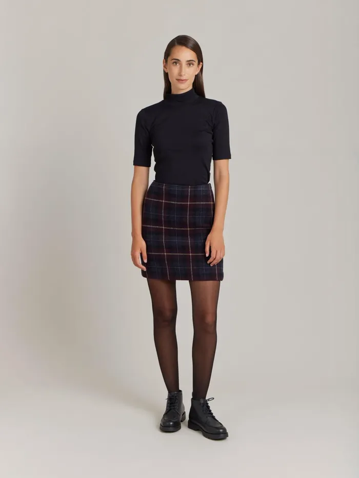 Agns B Skirts and Shorts Women Black Wool Checked Erin Skirt