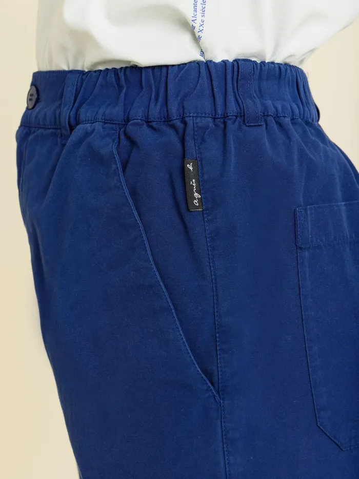Agns B Skirts and Shorts Women Blue Cotton Straight Shorts