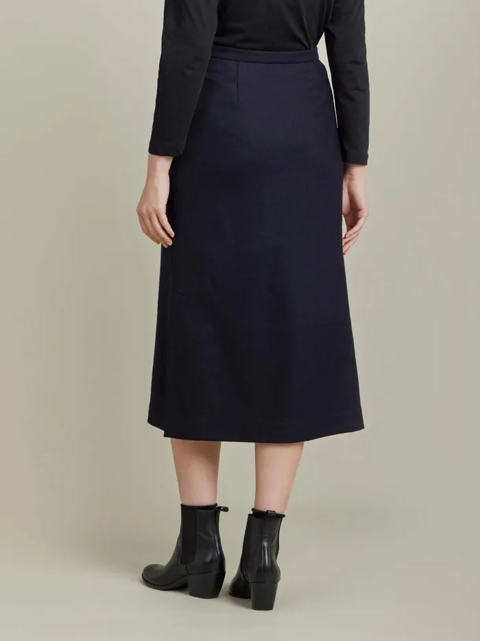 Agns B Skirts and Shorts Women Blue Wool Flannel Amande Skirt