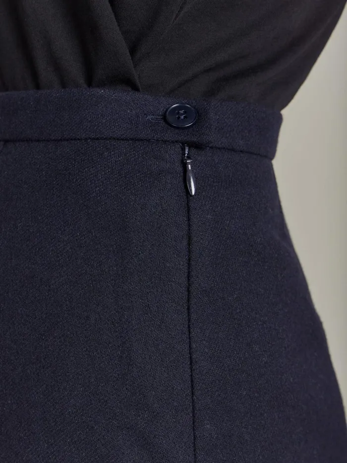 Agns B Skirts and Shorts Women Blue Wool Flannel Amande Skirt