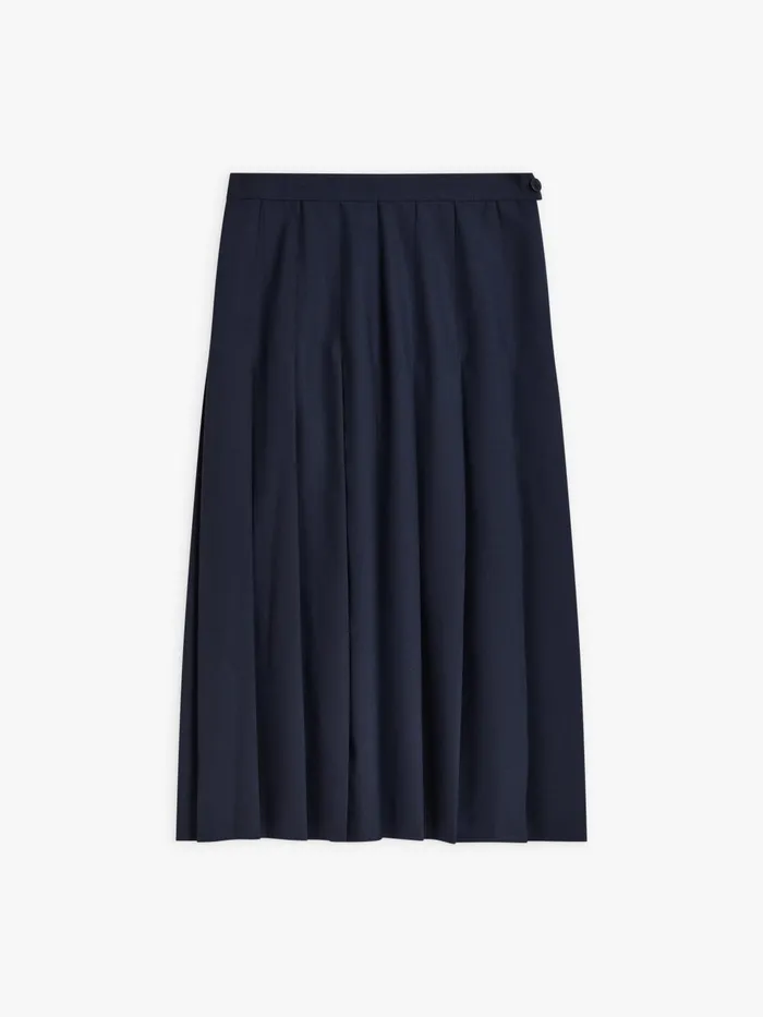 Agns B Skirts and Shorts Women Blue Worsted Wool Cherine Skirt