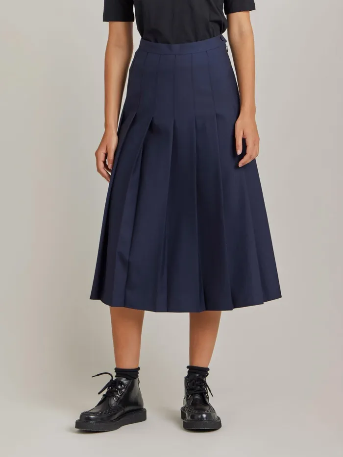 Agns B Skirts and Shorts Women Blue Worsted Wool Cherine Skirt