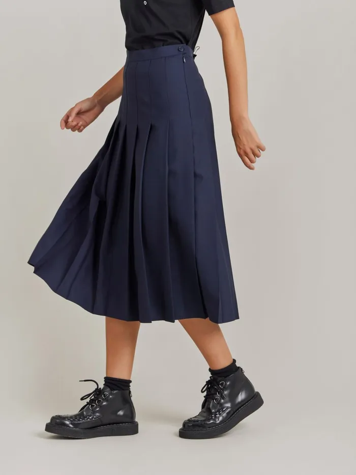 Agns B Skirts and Shorts Women Blue Worsted Wool Cherine Skirt