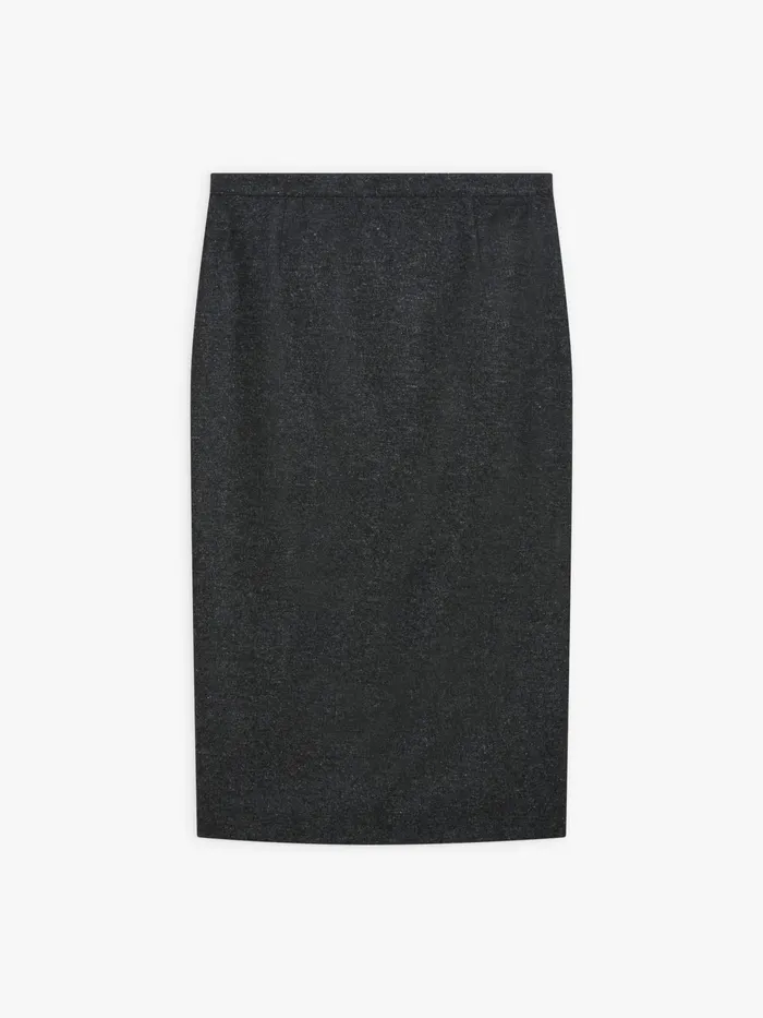 Agns B Skirts and Shorts Women Grey Tweed Woolen Fanny Pencil Skirt