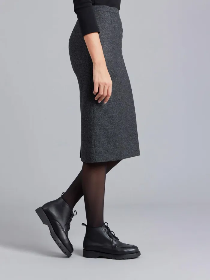 Agns B Skirts and Shorts Women Grey Tweed Woolen Fanny Pencil Skirt