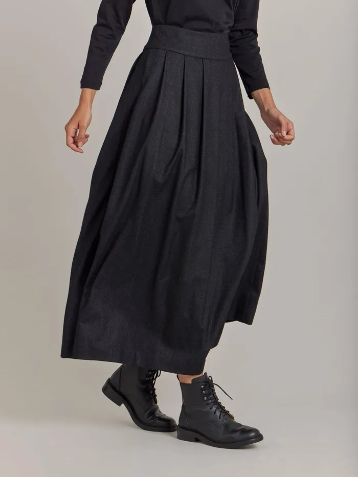 Agns B Skirts and Shorts Women Grey Wool Tweed Grand Hotel Skirt