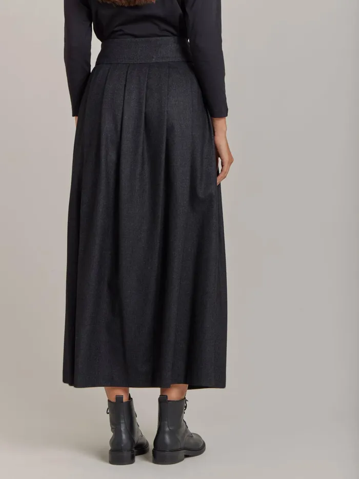 Agns B Skirts and Shorts Women Grey Wool Tweed Grand Hotel Skirt