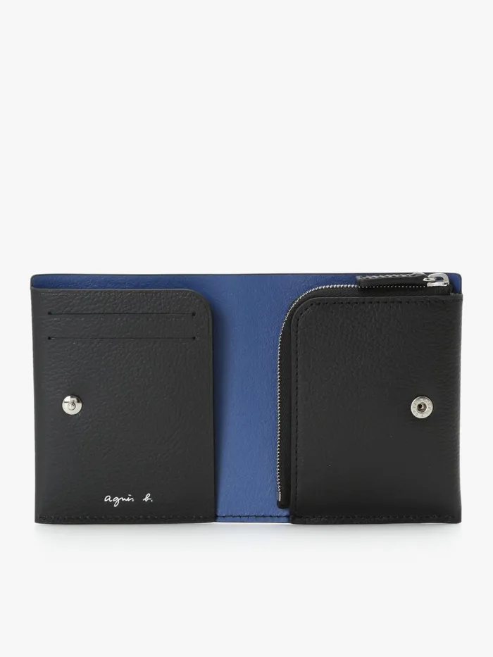 Agns B Small Leather Goods MenWomen Black Twotone Leather Wallet