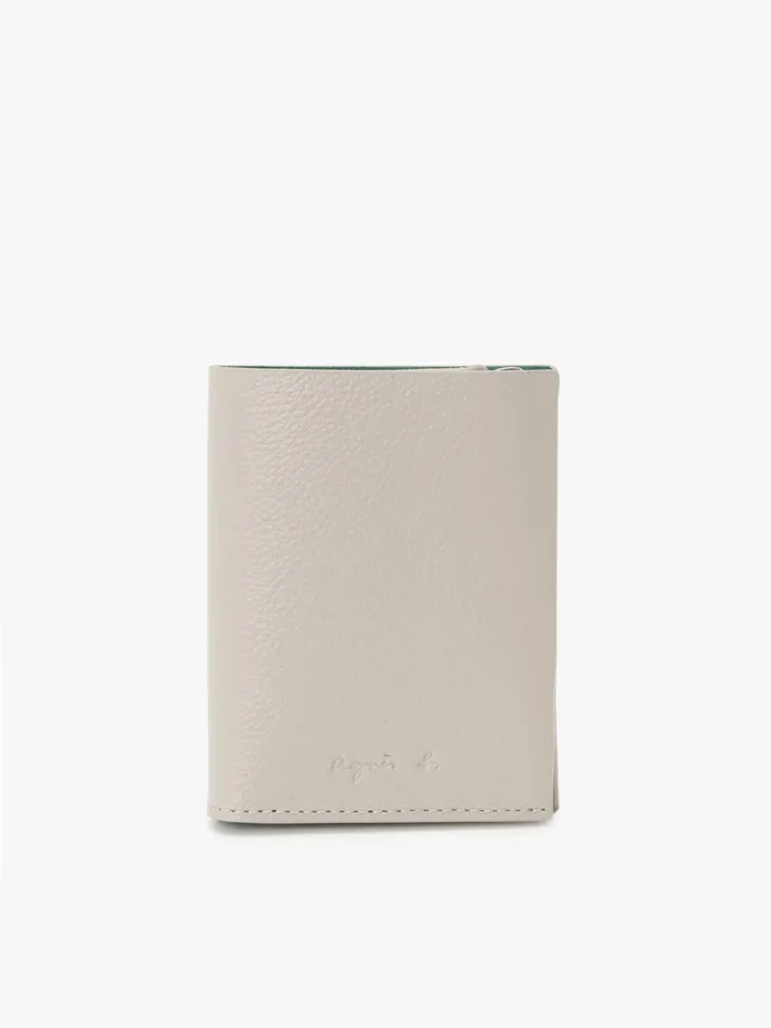 Agns B Small Leather Goods MenWomen Green And Beige Leather Wallet