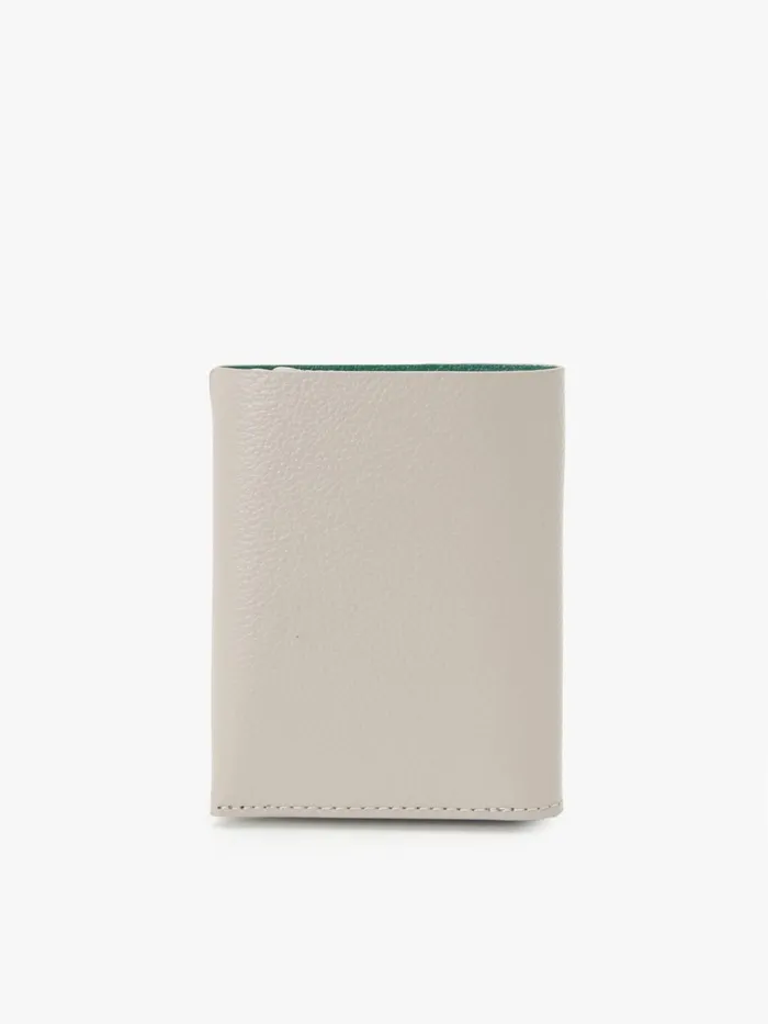 Agns B Small Leather Goods MenWomen Green And Beige Leather Wallet