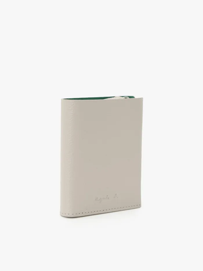 Agns B Small Leather Goods MenWomen Green And Beige Leather Wallet