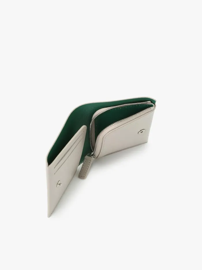 Agns B Small Leather Goods MenWomen Green And Beige Leather Wallet