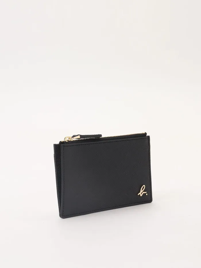 Agns B Small Leather Goods Women Black Leather Card Holder 034b034
