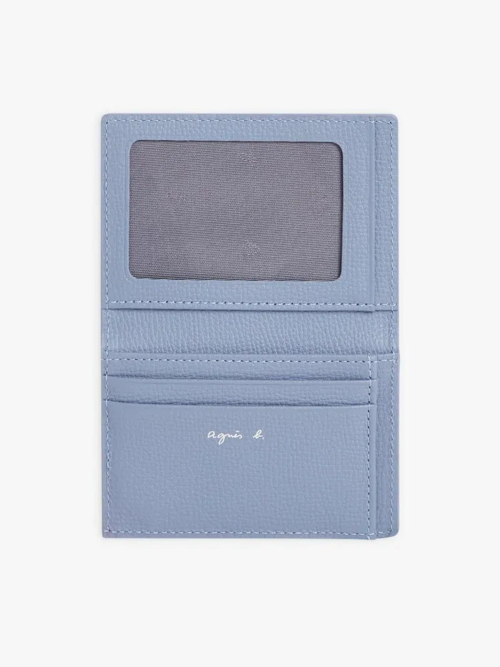 Agns B Small Leather Goods WomenMen Blue Leather Folding Wallet