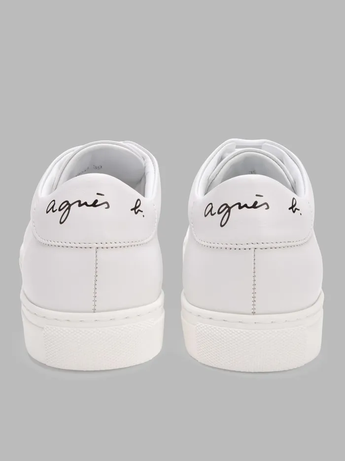 Agns B Sneakers WomenMen White Baptiste Plonge Lambskin Leather Trainers
