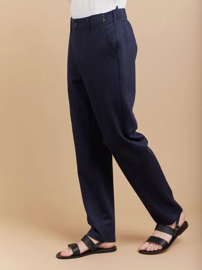 Agns B Suits Men Blue Jacquard Jersey Motor Trousers