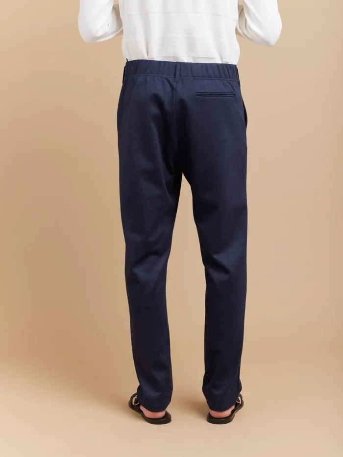 Agns B Suits Men Blue Jacquard Jersey Motor Trousers