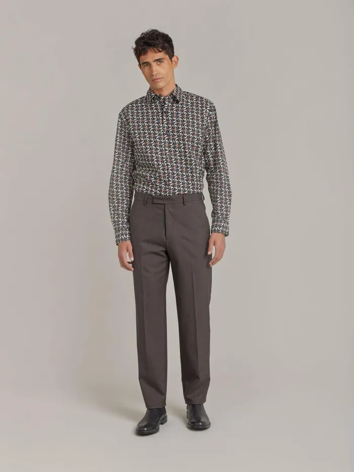 Agns B Suits Men Chocolat Worsted Wool Lucas Trousers