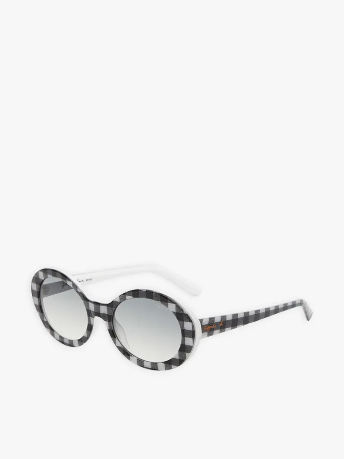 Agns B Sunglasses Women Black And White Romy Checked Sunglasses