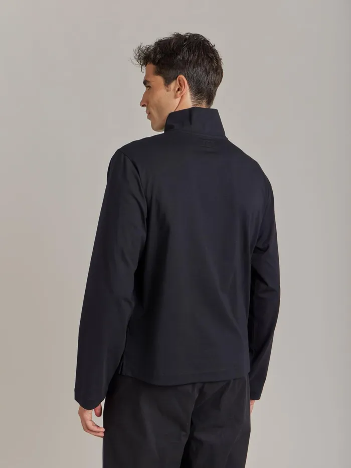 Agns B Tshirts and Polo Shirts Men Black Cotton Jersey Kent Polo Shirt