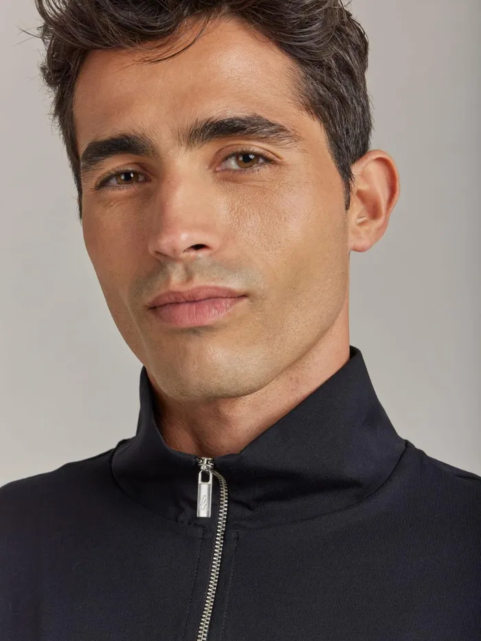 Agns B Tshirts and Polo Shirts Men Black Cotton Jersey Kent Polo Shirt