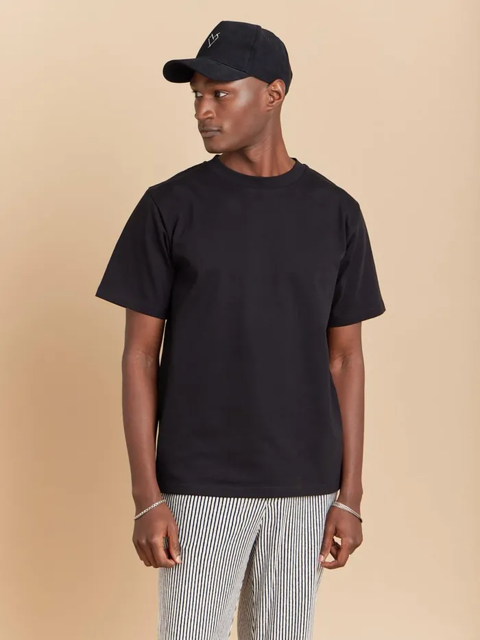 Agns B Tshirts and Polo Shirts Men Black Mark Cotton Jersey Tshirt