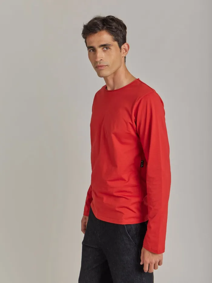 Agns B Tshirts and Polo Shirts Men Red Cotton Jersey Roulotte Tshirt