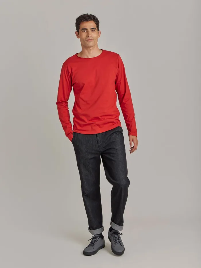 Agns B Tshirts and Polo Shirts Men Red Cotton Jersey Roulotte Tshirt