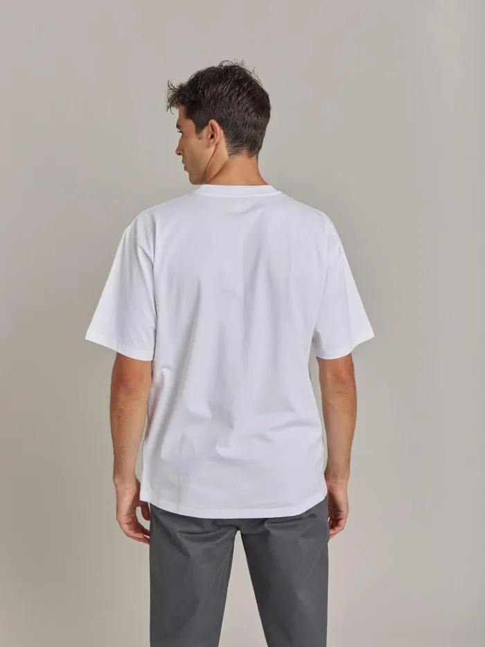 Agns B Tshirts and Polo Shirts Men White Cotton Jersey Arrow Screenprint Christof Tshirt