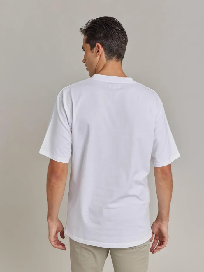 Agns B Tshirts and Polo Shirts Men White Cotton Screenprinted Christof Tshirt