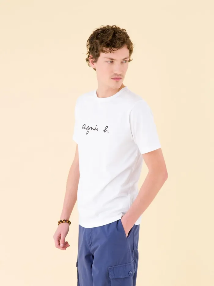 Agns B Tshirts and Polo Shirts Men White Short Sleeves Coulos 034agns B034 Tshirt