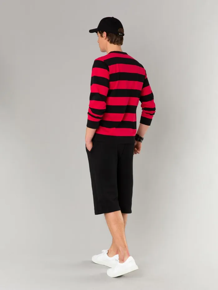 Agns B Tshirts and Polo Shirts MenWomen Black And Red Coulos Tshirt With Wide Stripes