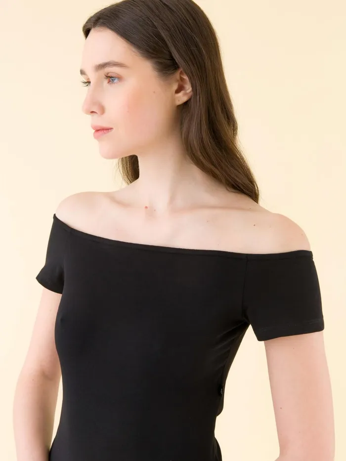 Agns B Tshirts and Tank Tops Women Black Cristal Cotton Tshirt