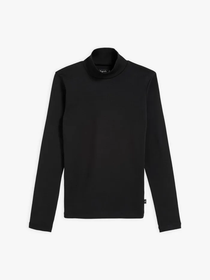 Agns B Tshirts and Tank Tops Women Black Vian Mockneck Tshirt