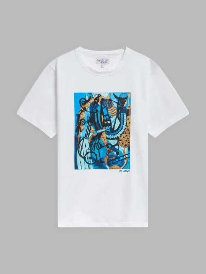 Agns B Tshirts and Tank Tops WomenMen White Le Mixte Tshirt Artist Mathieus Mestio