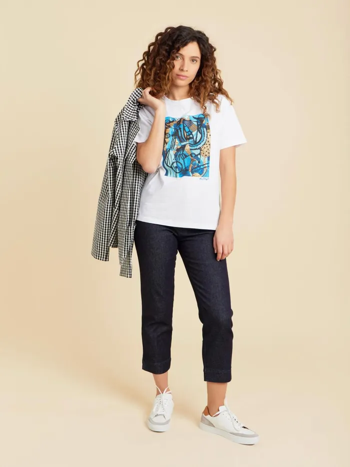 Agns B Tshirts and Tank Tops WomenMen White Le Mixte Tshirt Artist Mathieus Mestio