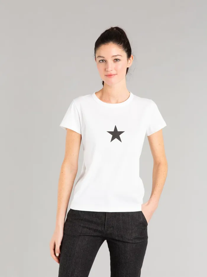Agns B Tshirts and Tank Tops Women White Short Sleeves Brando Star Tshirt