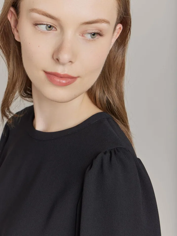 Agns B Tops and Shirts Women Black Polyester Top