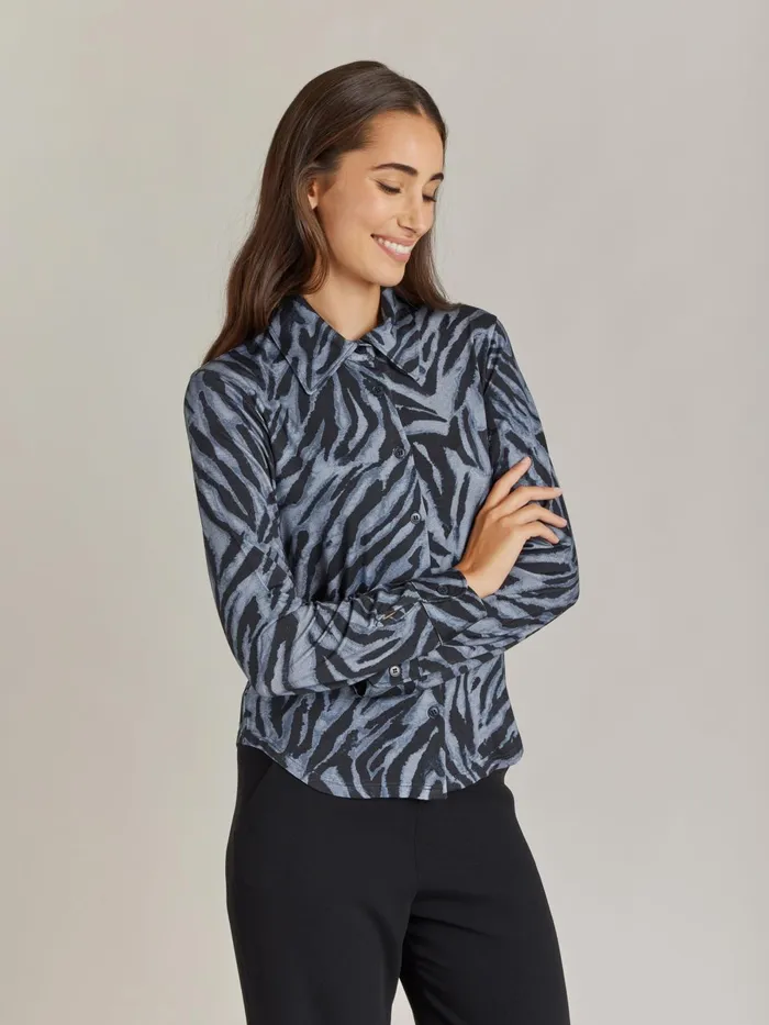 Agns B Tops and Shirts Women Grey Jersey Zebra Print Boys Boys Shirt
